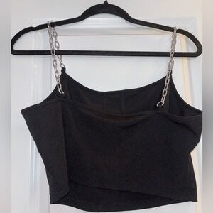 Black crop top with chain straps